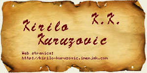 Kirilo Kuruzović vizit kartica
